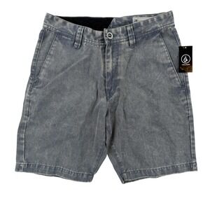 Volcom Shorts Mens 28 Gray Acid Wash Frickn Processed Chino Denim Casual NWT